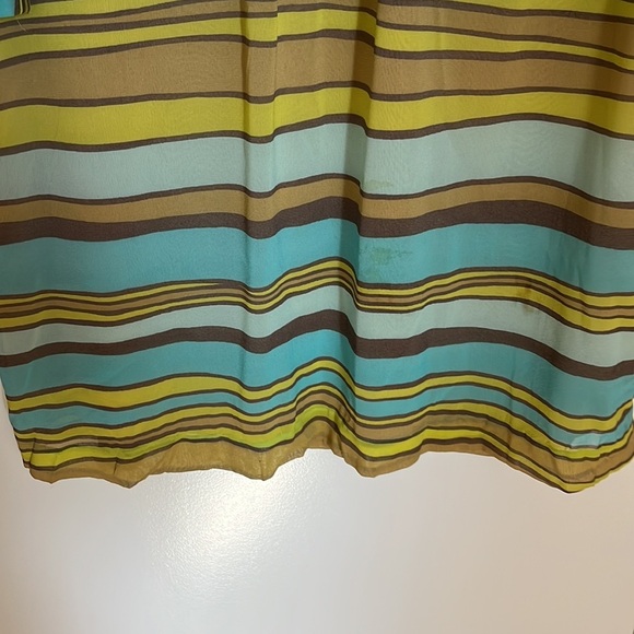 Trina Turk Silk Boho Striped Retro 60s 70s Brunch Wedding Guest Event Mini Dress - Picture 5 of 8